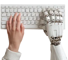 Humano e IA colaborando en optimización de procesos