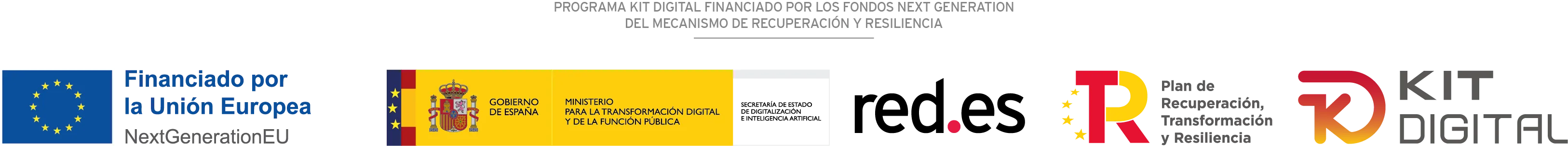 Programa Kit Digital financiado por la Unión Europea – NextGenerationEU, Gobierno de España, red.es y Plan de Recuperación, Transformación y Resiliencia